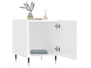 Lot de 2 tables de chevet - cabinet de chevet - table de nuit blanc brillant 40x40x50 cm