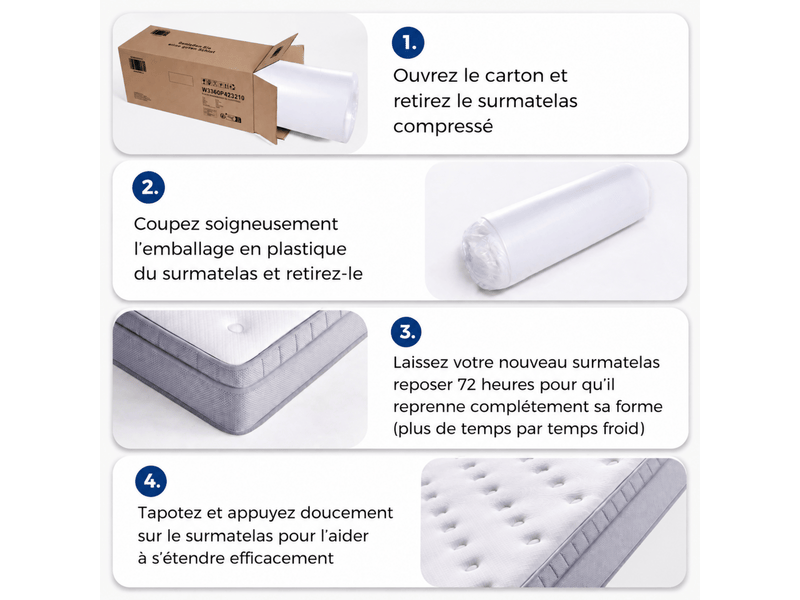  Matelas 140x200 cm h3 25 cm en mousse et ressorts à poches 7 zones avec mousse confort blanc ancien chicfurn  - Conforama R
