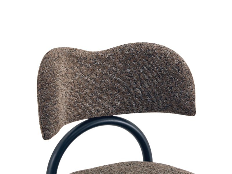  2 chaises de salle à manger rembourrées – design moderne, assise et dossier rembourrés, pieds en métal noir  - Conforama E