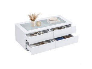 Table basse rectangulaire coloris blanc <strong>CHICFURN</strong> <strong></strong> - 50 cmx100 cm