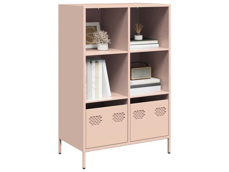  Buffet haut - bahut - meuble de rangement rose 68x39x103,5 cm acier  - Conforama B