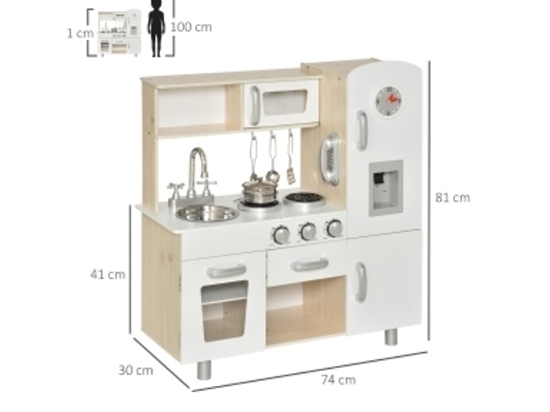  Cuisine enfant avec accessoires et rangements 74 x 30 x 81 cm evryae  - Conforama E