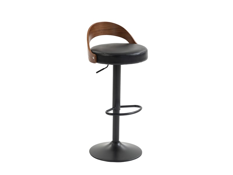  Tabouret de bar pivotant à 360° réglable en hauteur en similicuir pu noir W3056P455981 - Conforama B