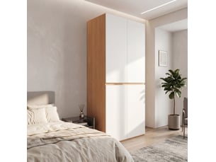 Armoire 90x50x200 cm 4 portes avec penderie mdf blanc