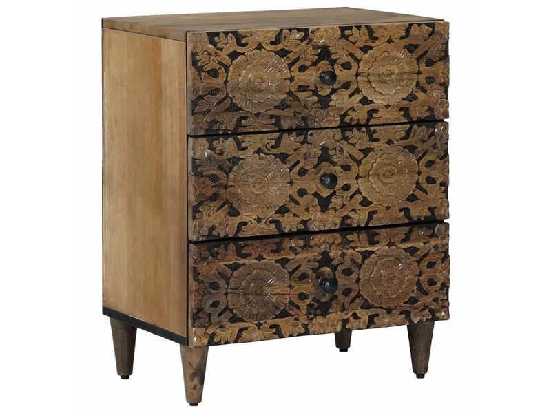  Table de chevet marron 50 x 33 x 60 cm bois de mangue massif  - Conforama B
