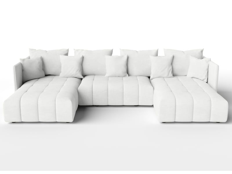 Canapé u avec fonction sommeil veliro u blanc 345cm de large VeliroU - Conforama A