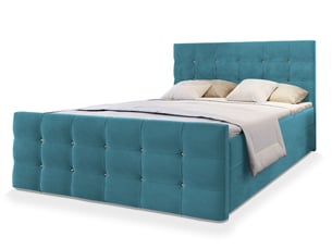 Lit avec rangement 180x200 cm <strong>MASSENO</strong> <strong></strong> coloris bleu