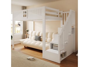 Lit mezzanine 140x200 cm <strong>HAUSS SPOLE</strong>  <strong></strong> coloris blanc