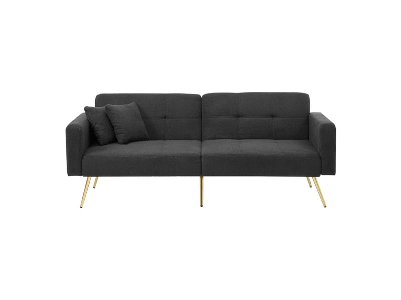  Canapé-lit modenvie 2 places convertible en tissu bouclette gris foncé 175 x 64 x 72 cm  - Conforama A