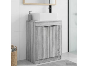 Meuble salle de bain avec évier, meuble de rangement sonoma gris 54x35x83 cm shl3003