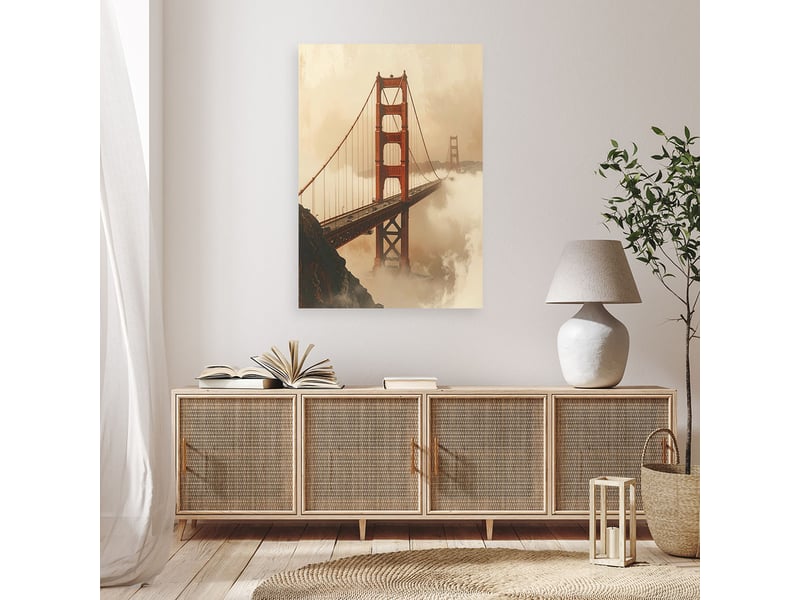  Tableaux, le pont du golden gate enveloppé de brume dégage un charme nostalgique 80x120 1334482543 - Conforama B