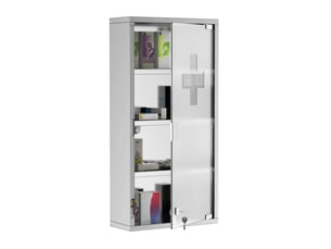 Medizinschrank arzneischrank erste hilfe schrank mit schloss edelstahl 30 x 12 x 60 cm
