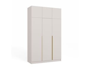 Senso 3d - armoire haute avec rehausse - portes, étagères - 150x250x56,5 cm - beige cachemire