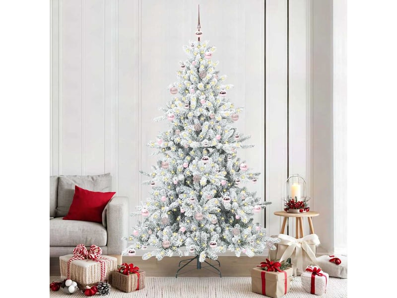  Sapin de noël, arbre de noël artificiel à branches articulées blanc 210 cm shl3756  - Conforama B