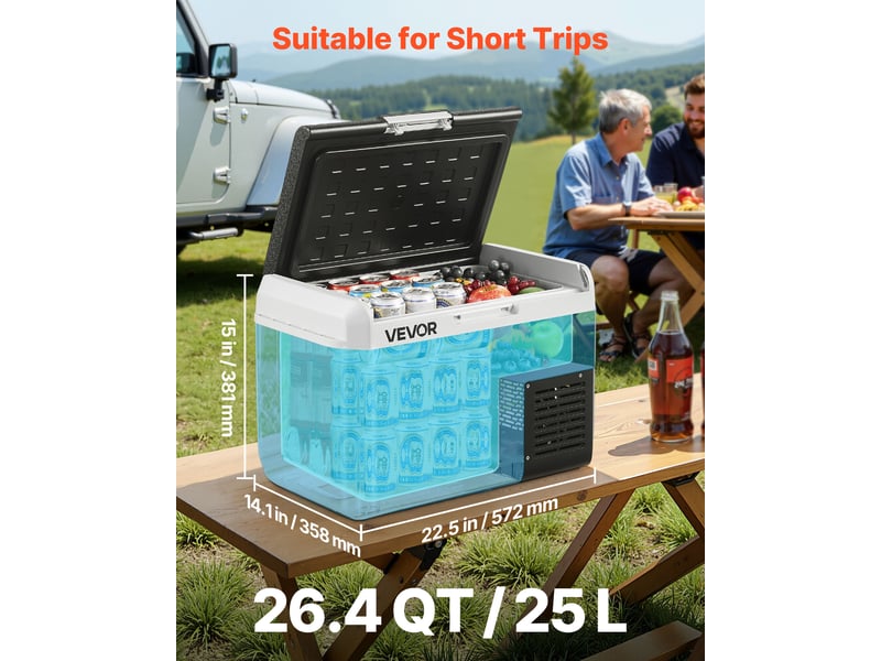  Vevor glacière électrique réfrigérateur portable voiture et maison 25 l camping  - Conforama B
