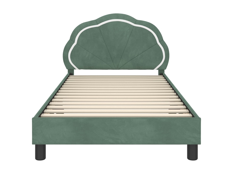  Cadre de lit pour enfants - lit jeune avec tête de lit vert mer 90 x 190 cm  - Conforama E