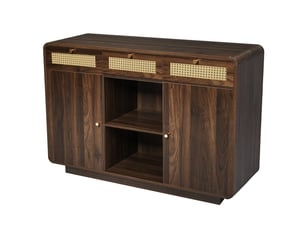 Buffet 2 porte(s)  3 tiroir(s) <strong>BGSRYAO</strong> <strong></strong> - 120 cm coloris marron 