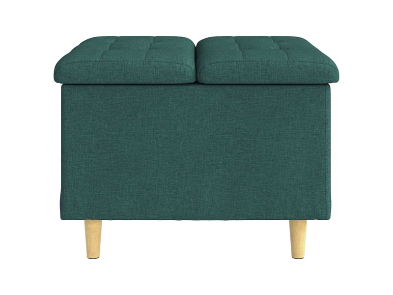  Ottoman, repose pied salon avec rangement vert foncé 60x60x45 cm tissu  - Conforama E
