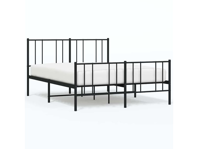  Lit double- lit adulte -  cadre de lit métal sans matelas avec pied de lit noir 120x190cm  - Conforama A