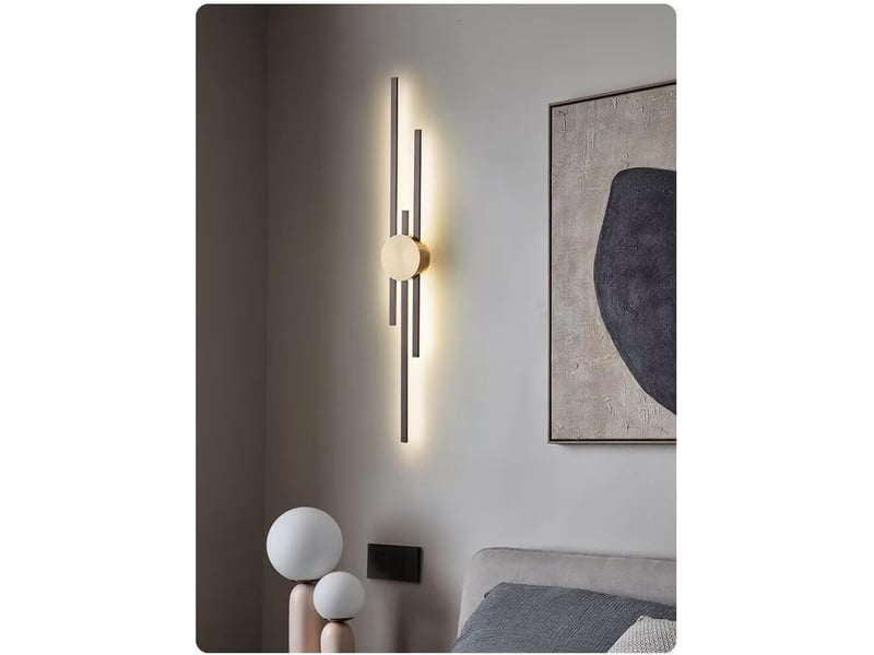  Applique murale intérieure led iinéaire longue bande 3 températures de couleur dimmable 63cm noir  - Conforama B