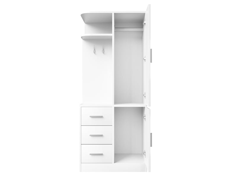  Armoire 1 porte avec tiroirs étagères et penderie blanc 70 x 50 x 170 cm LDW00638AAK - Conforama D