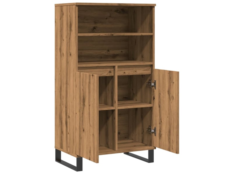  Buffet haut - bahut - meuble de rangement chêne artisanal 60x36x110 cm bois d'ingénierie  - Conforama E