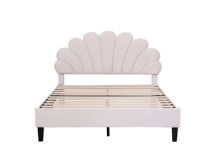 Lit simple 140x200 cm MAISONORA coloris beige