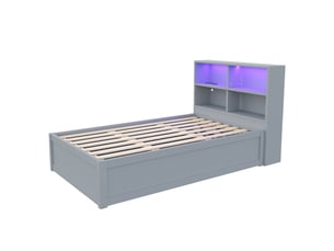 Lit simple 90x200 cm coloris gris