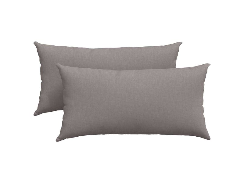  Lot de 2 coussins de canapé, coussins décoratifs tissu taupe 80 x 40 cm cf58968  - Conforama A