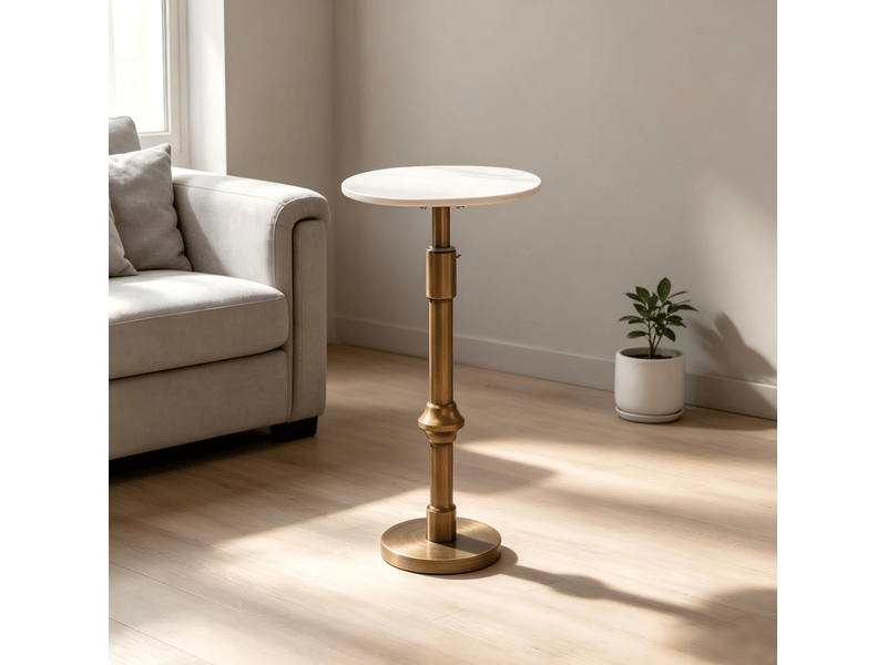 Table d'appoint réglable en hauteur 59 à 95 cm avec plateau en céramique evryae  - Conforama C