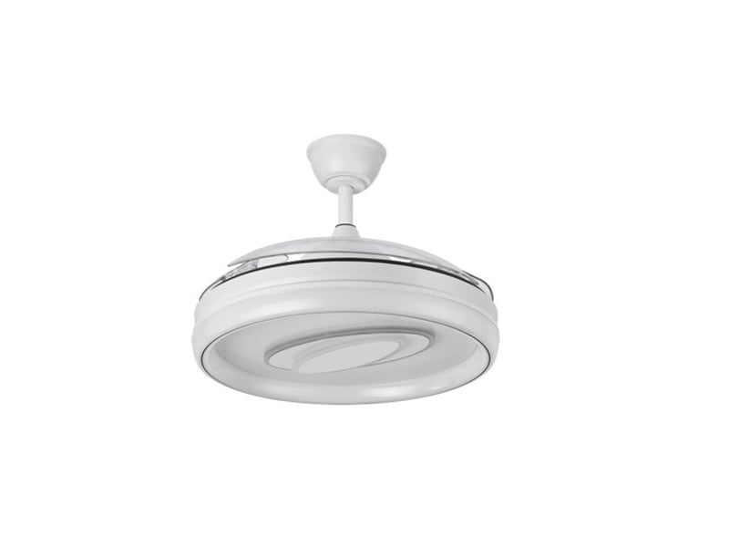  Fabrilamp maracana plafonnier ventilateur led 57 w, 5980 lm, moteur dc, 3 pales rétractables, ø 107 cm, blanc 242791301 - Conforama E