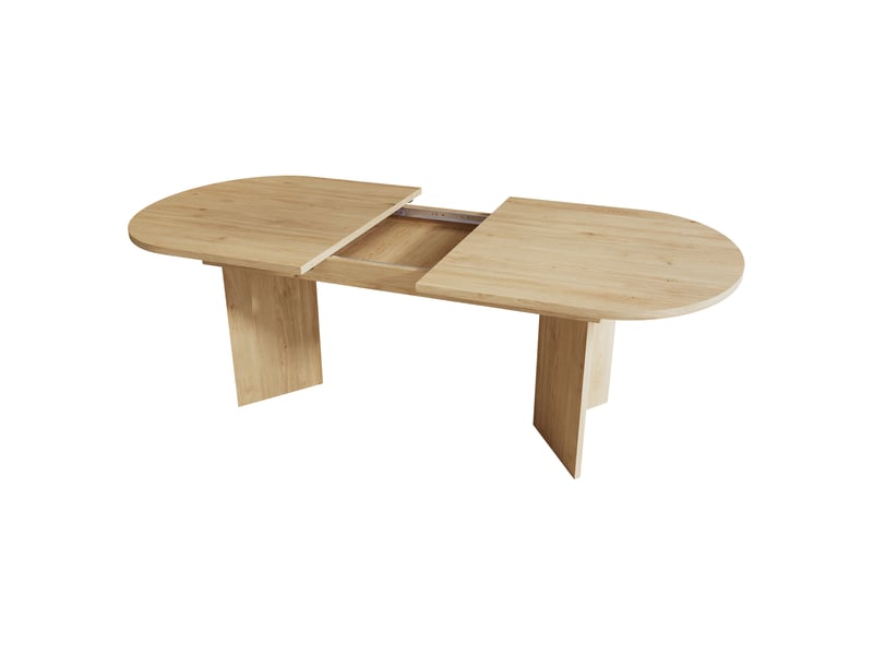  Table à manger extensible, noyer, 160200 × 90 cm, 6-8 personnes, coins arrondis, plateau épais  - Conforama D