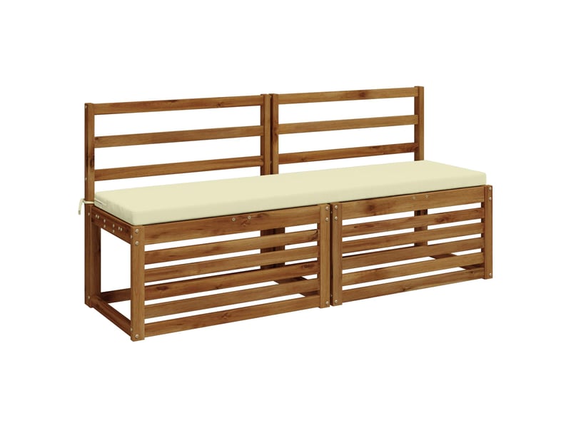 Lot de 2 coussins de banc, coussins d'assise soest 100 % polyester crème cf57181 - Conforama C