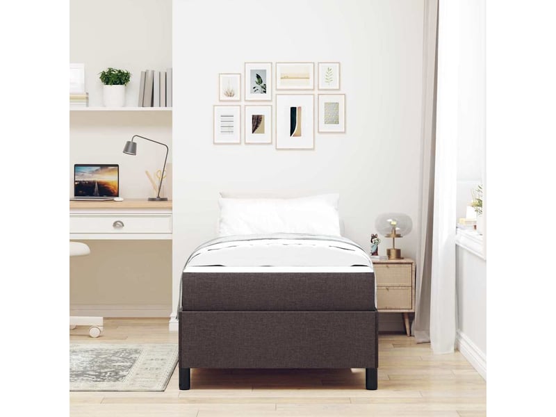  Lit simple- lit adulte -  lit à ressorts marron foncé 100 x 200 cm tissu  - Conforama B