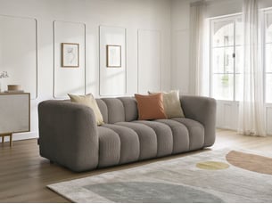 Canapé droit fixe BOBOCHIC TALIA 3 places Tissu marron