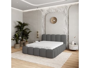 Lit coffre 180x200 cm <strong>MASSENO</strong> <strong></strong> coloris gris