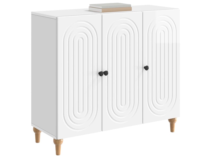  Buffet - bahut - meuble de rangement blanc brillant 89 x 34,5 x 80 cm bois d'ingénierie  - Conforama C