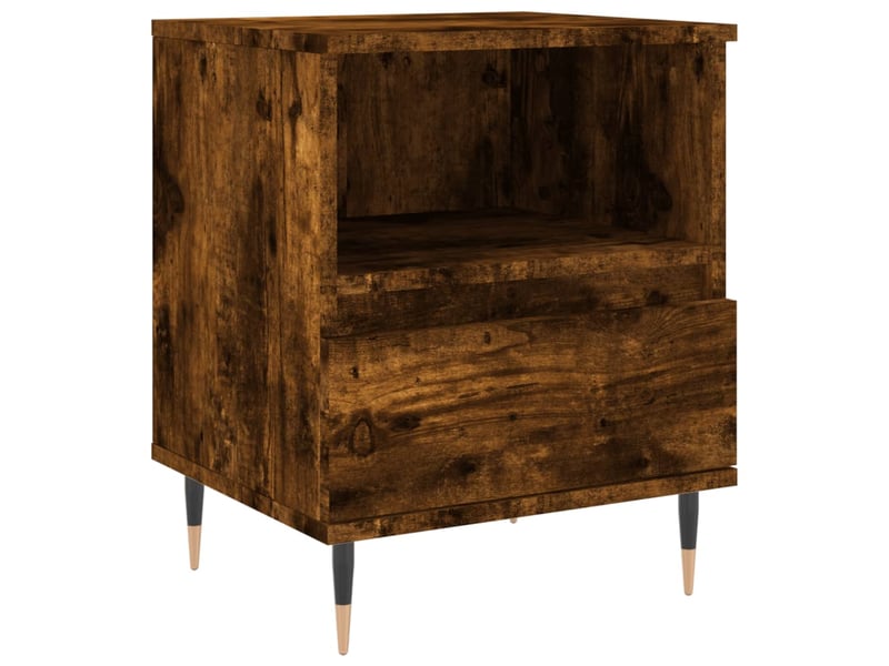  Lot de 2 tables de chevet - cabinet de chevet - table de nuit chêne fumé 40x35x50 cm bois ingénierie  - Conforama D