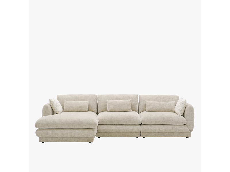 Canapé d'angle en tissu beige - angle gauche  - Conforama A