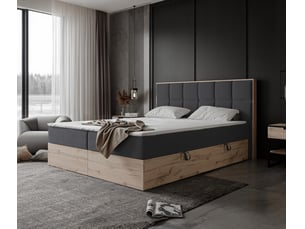 Lit coffre 180x200 cm <strong>IDOHOME</strong>  <strong>LAVIO II</strong> coloris gris