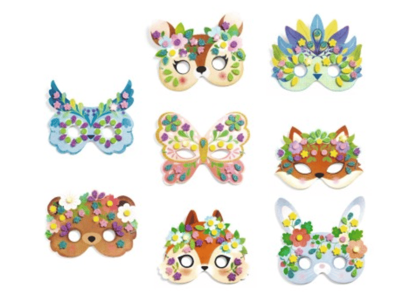  Kit creatif 8 masques - animaux de la foret - djeco DJ07936 - Conforama C