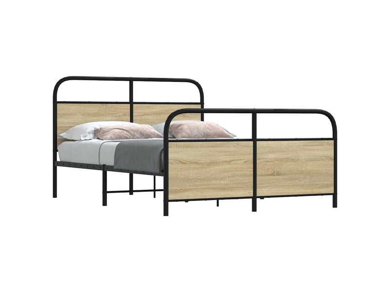 Cadre de lit sans matelas 120x190 cm cm chêne sonoma  - Conforama A