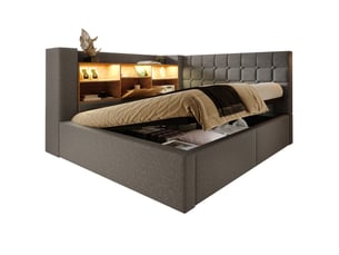 Lit coffre 140x200 cm <strong>OKWISH</strong>  <strong></strong> coloris gris