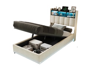 Lit coffre 90x200 cm BURSDANY   coloris blanc