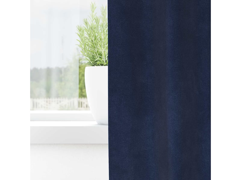 Lot de 2 rideaux, rideaux de fenêtre bleu foncé 140 x 175 cm velours cf43988  - Conforama C