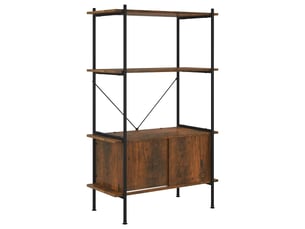 Étagère à 4 niveaux armoire 80x40x130cm acier bois d'ingénierie shl1495