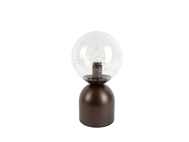  Lampe de table chic d'hôtel bronze foncé avec verre transparent avec cordon d'éclairage e27 - pallon trend  - Conforama A