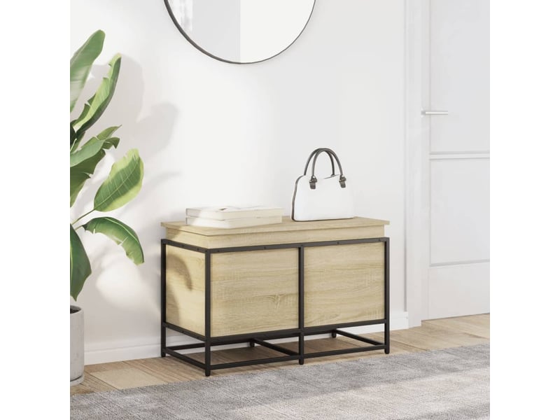 Boîte de rangement, coffre de rangement avec couvercle chêne sonoma bois ingénierie shl406 - Conforama C