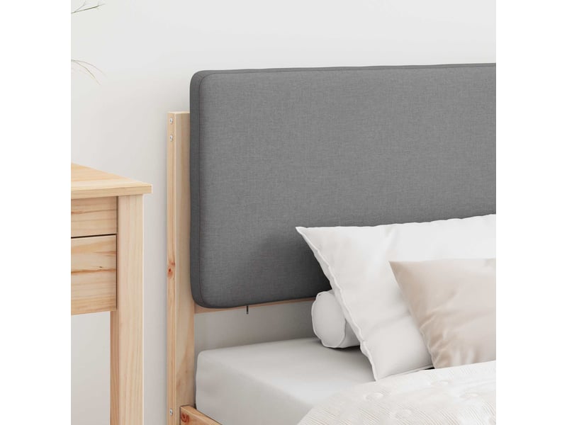  Lit simple- lit adulte -  cadre de lit avec tête de lit rembourrée gris clair 90 x 190 cm  - Conforama B