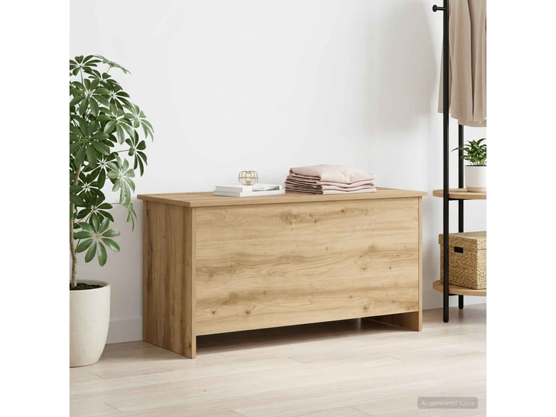  Coffre de rangement, boîte de rangement de rangement chêne artisanal 100x40x50 cm  - Conforama D